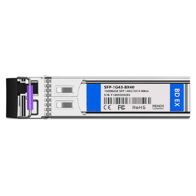 FyberOptix NETGEAR Compatible 1000BASE-BX-U SFP BiDi 1310nm-TX/1490nm-RX 40km DOM Simplex LC/UPC SMF Optical Transceiver Module