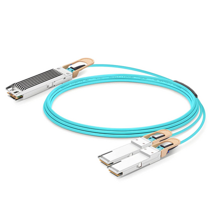 FyberOptix 15m (49ft) NVIDIA/Mellanox MFA7U10-H015 Compatible 400G OSFP 8 x 50G PAM4 Finned Top to 2 x 200G QSFP56 4 x 50G PAM4 InfiniBand HDR Active Optical Breakout Cable for Quantum-2 Switches and ConnectX-6 HCA