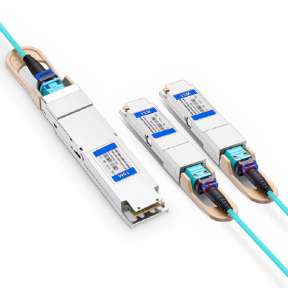 FyberOptix 30m (98ft) NVIDIA/Mellanox MFA7U10-H030 Compatible 400G OSFP 8 x 50G PAM4 Finned Top to 2 x 200G QSFP56 4 x 50G PAM4 InfiniBand HDR Active Optical Breakout Cable for Quantum-2 Switches and ConnectX-6 HCA
