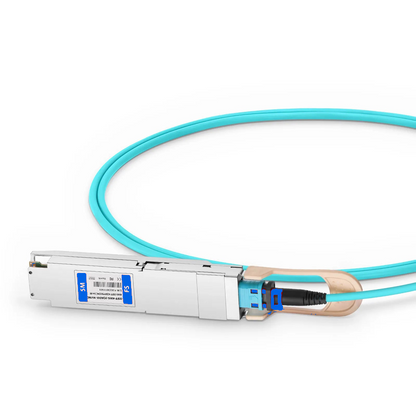 FyberOptix 5m (16ft) NVIDIA/Mellanox MFA7U10-H005 Compatible 400G OSFP 8 x 50G PAM4 Finned Top to 2 x 200G QSFP56 4 x 50G PAM4 InfiniBand HDR Active Optical Breakout Cable for Quantum-2 Switches and ConnectX-6 HCA