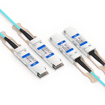 FyberOptix 3m (10ft) NVIDIA/Mellanox MFS1S90-H003E Compatible 2 x 200G QSFP56 4 x 50G PAM4 to 2 x 200G QSFP56 4 x 50G PAM4 InfiniBand HDR Active Optical Breakout Cable for Quantum Switches
