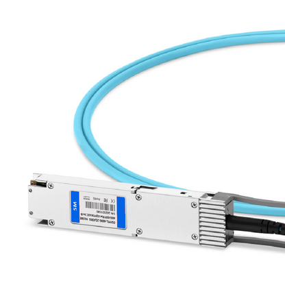 FyberOptix 15m (49ft) NVIDIA/Mellanox MFA7U10-H015-FLT Compatible 400G OSFP 8 x 50G PAM4 Flat Top to 2 x 200G QSFP56 4 x 50G PAM4 InfiniBand HDR Active Optical Breakout Cable for Quantum Switches and ConnectX-7 HCA