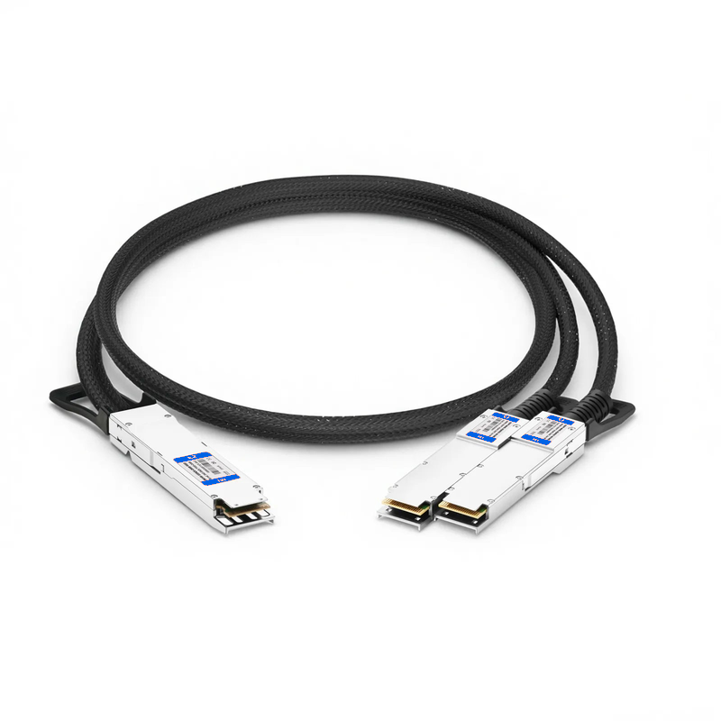 FyberOptix 3m (10ft) NVIDIA/Mellanox Compatible 800G Twin-port OSFP 8 x 100G PAM4 Finned Top to 2 x 400G QSFP112 4 x 100G PAM4 InfiniBand NDR Active Electrical Breakout Cable for Quantum-2 Switches and ConnectX-7 HCA