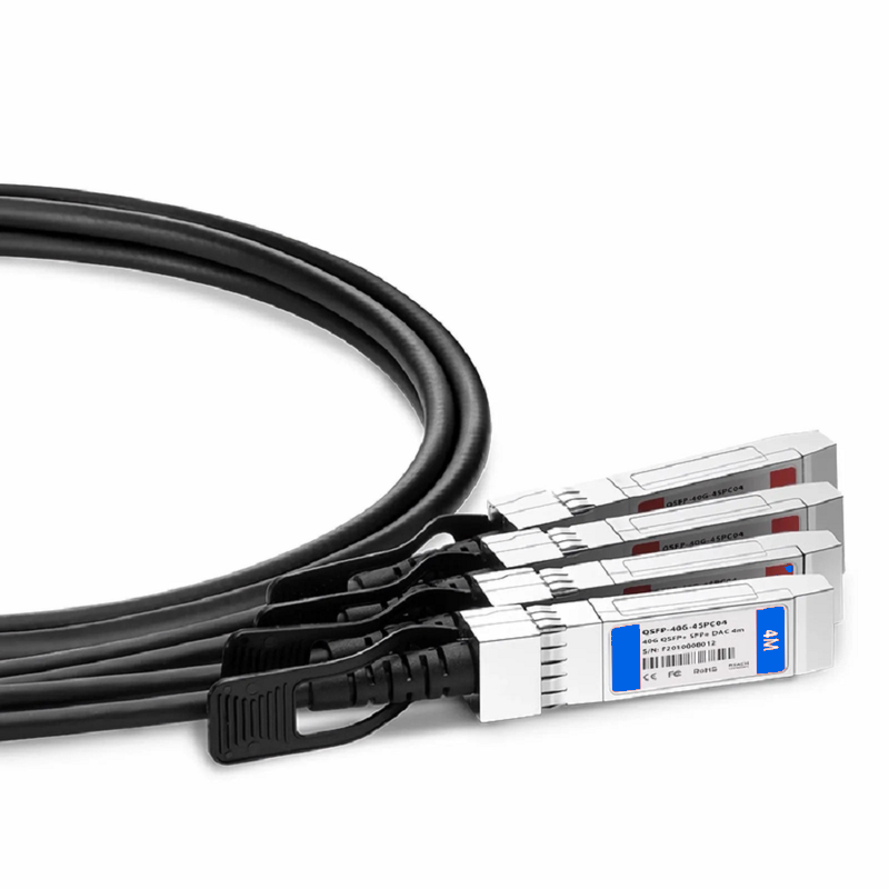 FyberOptix 2m (7ft) Juniper Networks Compatible 400G QSFP-DD 8 x 50G PAM4 to 4 x 100G QSFP56 2 x 50G PAM4 Passive Direct Attach Copper Breakout Cable