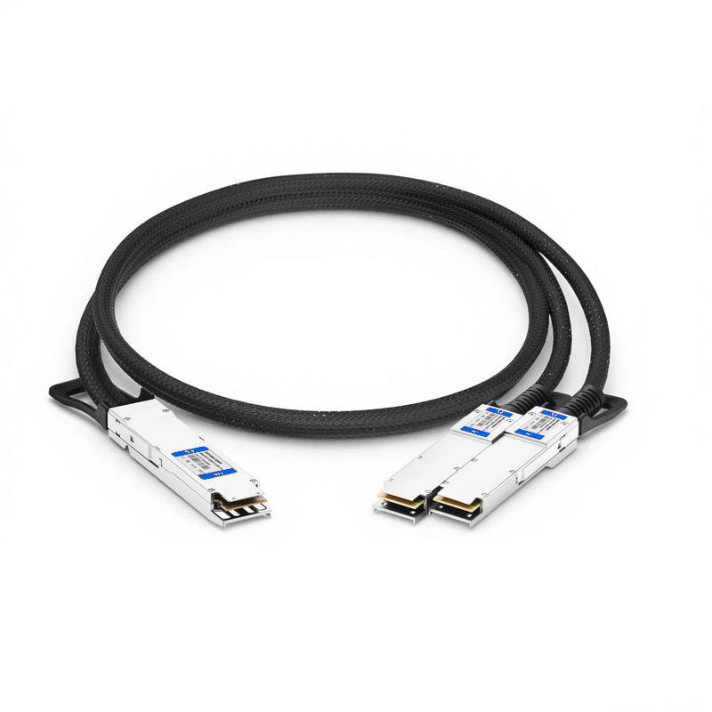 FyberOptix 1m (3ft) Cisco Compatible 800G Twin-port OSFP 8 x 100G PAM4 Finned Top to 2 x 400G QSFP112 4 x 100G PAM4 Active Electrical Breakout Cable