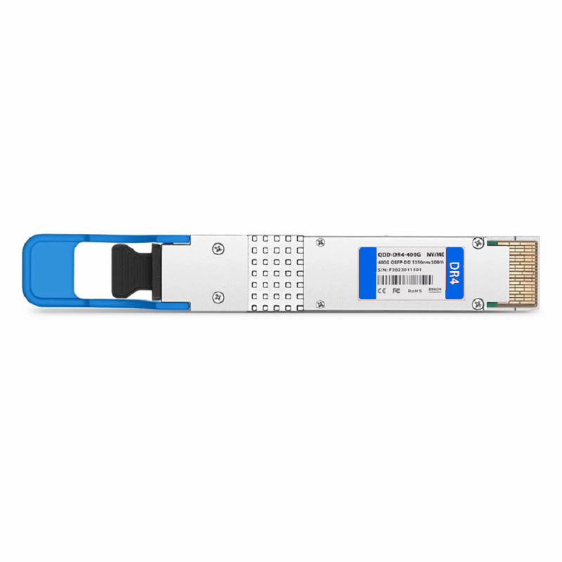 FyberOptix Cisco QDD-400G-DR4-S Compatible 400GBASE-DR4 QSFP-DD 8 x 50G PAM4 1310nm 500m DOM MPO-12/APC SMF Optical Transceiver Module, Breakout to 4 x 100G-DR
