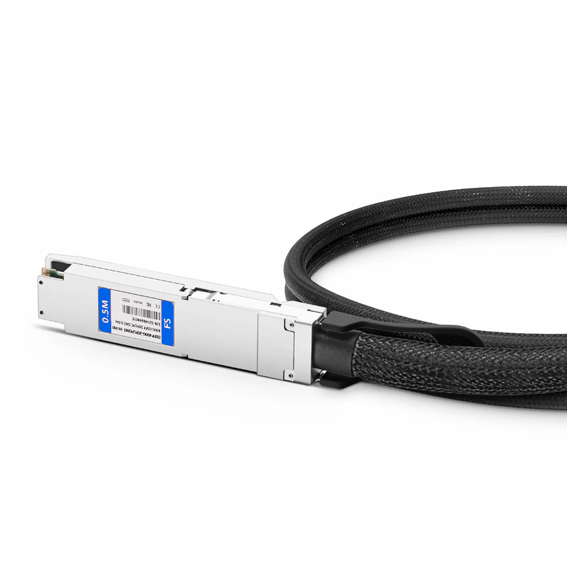 FyberOptix 0.5m (2ft) NVIDIA/Mellanox Compatible 800G OSFP 8 x 100G PAM4 Finned Top to 2 x 400G OSFP 4 x 100G PAM4 Flat Top Ethernet Passive Direct Attach Copper Breakout Cable