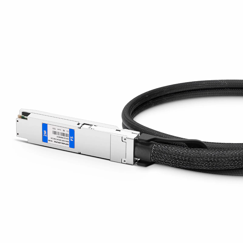 FyberOptix 2m (7ft) NVIDIA/Mellanox MCP7Y00-N002 Compatible 800G OSFP 8 x 100G PAM4 Finned Top to 2 x 400G OSFP 4 x 100G PAM4 Flat Top Ethernet Passive Direct Attach Copper Breakout Cable