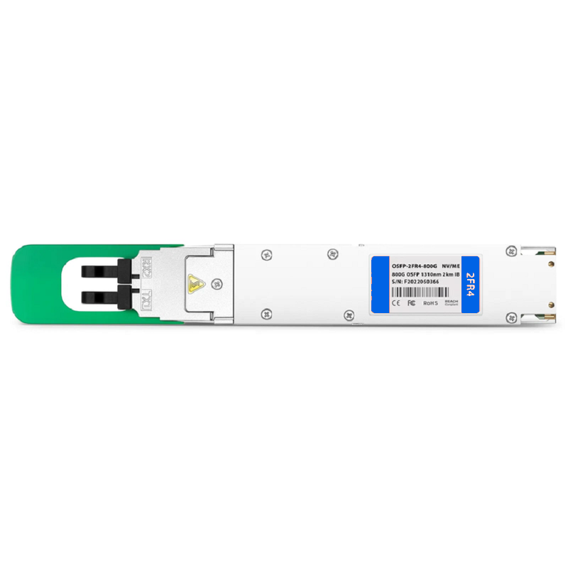 FyberOptix NVIDIA/Mellanox MMS4X50-NM Compatible 800GBASE 2 x FR4 OSFP Closed Finned Top 8 x 100G PAM4 1310nm 2km DOM Dual Duplex LC/UPC SMF Ethernet Optical Transceiver Module
