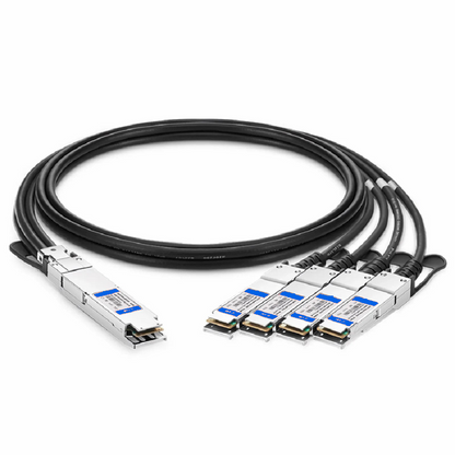 FyberOptix 0.5m (2ft) Generic Compatible 400G OSFP 8 x 50G PAM4 Finned Top to 4 x 100G QSFP56 2 x 50G PAM4 Passive Direct Attach Copper Breakout Cable