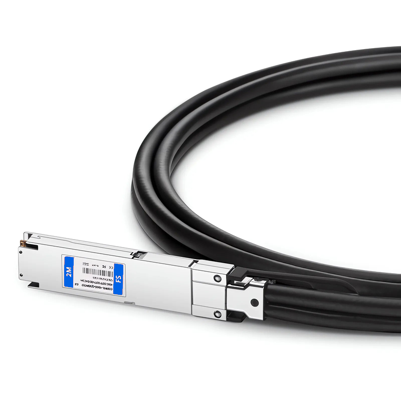 FyberOptix 2m (7ft) Generic Compatible 400G OSFP 4 x 100G PAM4 Flat Top to 400G QSFP-DD 4 x 100G PAM4 Passive Direct Attach Copper Twinax Cable