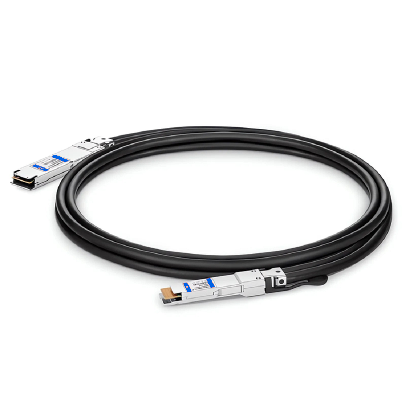 FyberOptix 1m (3ft) Generic Compatible 400G OSFP 4 x 100G PAM4 Flat Top to 400G QSFP-DD 4 x 100G PAM4 Passive Direct Attach Copper Twinax Cable