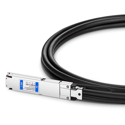 FyberOptix 1.5m (5ft) Generic Compatible 400G OSFP 4 x 100G PAM4 Flat Top to 400G QSFP-DD 4 x 100G PAM4 Passive Direct Attach Copper Twinax Cable