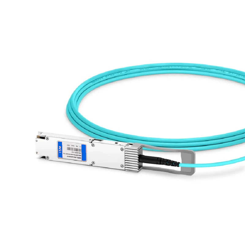 FyberOptix 15m (49ft) Arista Networks Compatible 400G OSFP 8 x 50G PAM4 Finned Top to 4 x 100G QSFP28 4 x 25G NRZ Active Optical Breakout Cable