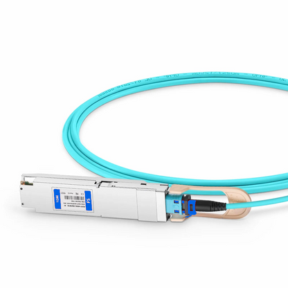 FyberOptix 10m (33ft) Arista Networks Compatible 400G OSFP 8 x 50G PAM4 Finned Top to 2 x 200G QSFP56 4 x 50G PAM4 Active Optical Breakout Cable