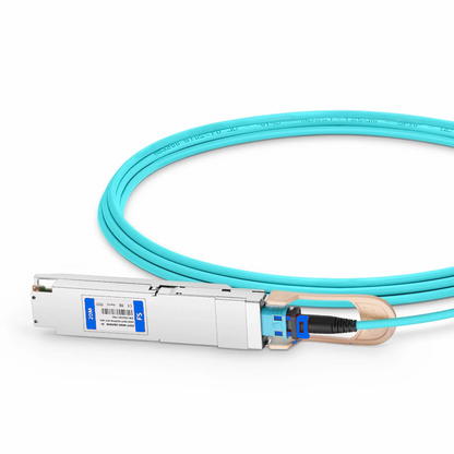 FyberOptix 20m (66ft) Arista Networks Compatible 400G OSFP 8 x 50G PAM4 Finned Top to 2 x 200G QSFP56 4 x 50G PAM4 Active Optical Breakout Cable