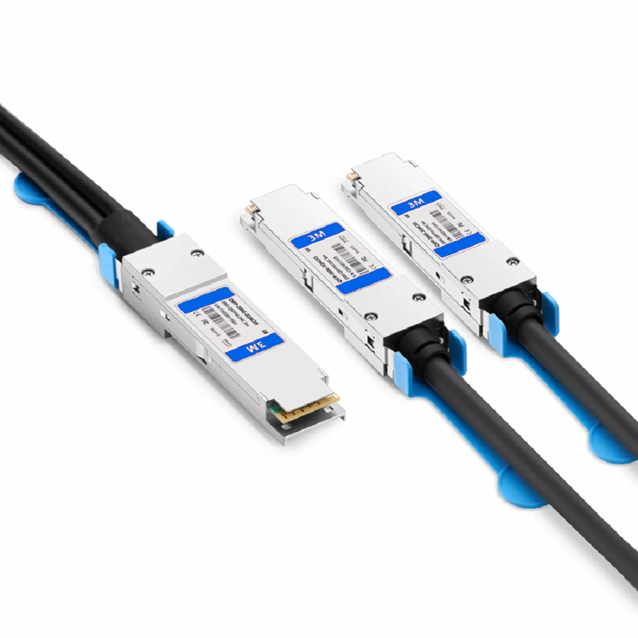 FyberOptix 3m (10ft) Generic Compatible 200G QSFP56 4 x 50G PAM4 to 2 x 100G QSFP56 2 x 50G PAM4 Active Direct Attach Copper Breakout Cable