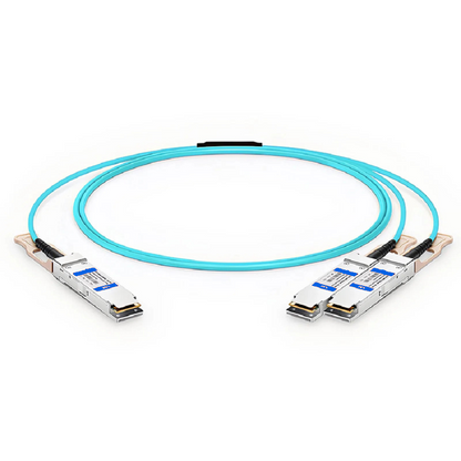 FyberOptix 2m (7ft) NVIDIA/Mellanox MFS1S50-V002E Compatible 200G QSFP56 4 x 50G PAM4 to 2 x 100G QSFP56 2 x 50G PAM4 Ethernet Active Optical Breakout Cable for QM8790/8700 Switches and ConnectX-6 HCA