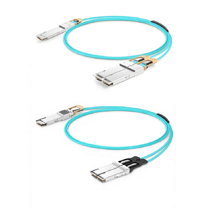 FyberOptix 3m (10ft) HPE Aruba Compatible 400G QSFP-DD 8 x 50G PAM4 to 2 x 200G QSFP56 4 x 50G PAM4 Active Optical Breakout Cable