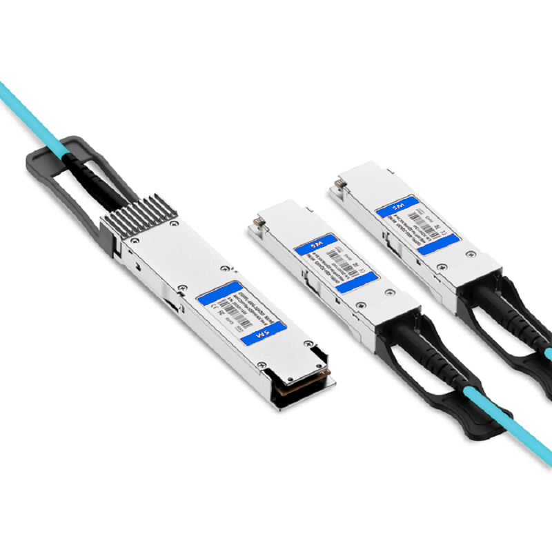 FyberOptix 3m (10ft) HW QSFP-DD-2QSFP200G-AOC3M Compatible 400G QSFP-DD 8 x 50G PAM4 to 2 x 200G QSFP56 4 x 50G PAM4 Ethernet Active Optical Breakout Cable