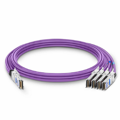 FyberOptix 3m (10ft) Arista Networks Compatible 400G QSFP-DD 8 x 50G PAM4 to 4 x 100G QSFP28 4 x 25G NRZ Active Electrical Breakout Cable