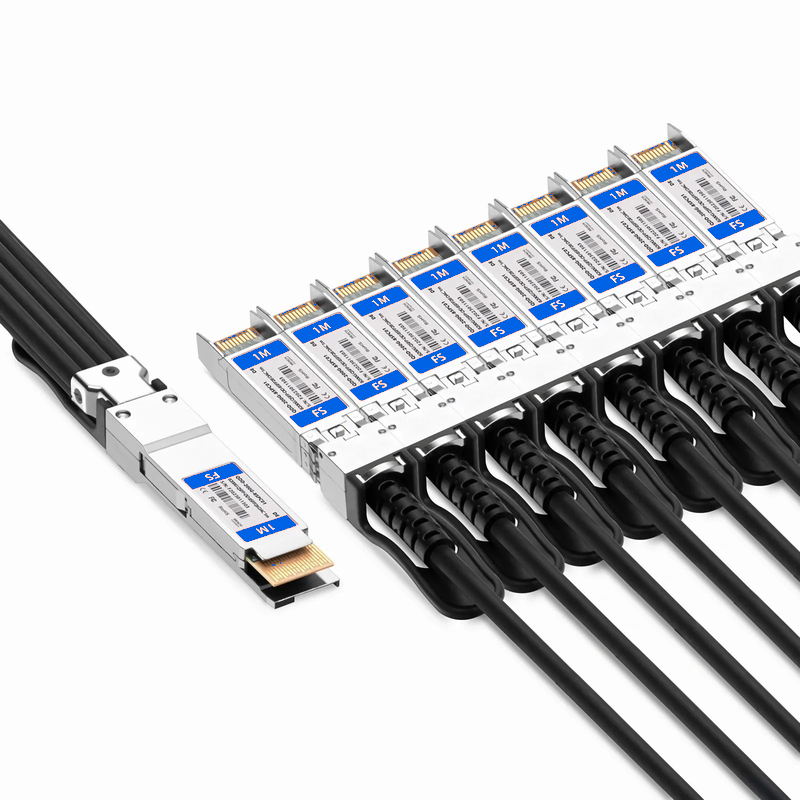 FyberOptix 1m (3ft) Dell Compatible 200G QSFP-DD 8 x 25G NRZ to 8 x 25G SFP28 25G NRZ Passive Direct Attach Copper Breakout Cable