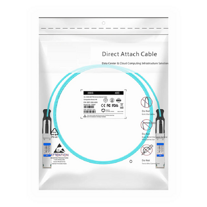 FyberOptix 3m (10ft) Generic Compatible 200G QSFP-DD 8 x 25G NRZ to 2 x 100G QSFP28 4 x 25G NRZ Active Optical Breakout Cable