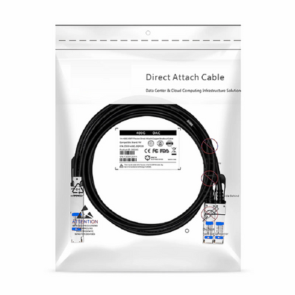 FyberOptix 1m (3ft) Generic Compatible 800G OSFP 8 x 100G PAM4 Finned Top to 2 x 400G QSFP112 4 x 100G PAM4 Passive Direct Attach Copper Breakout Cable
