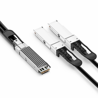 FyberOptix 1.5m (5ft) Generic Compatible 800G OSFP 8 x 100G PAM4 Finned Top to 2 x 400G QSFP112 4 x 100G PAM4 Passive Direct Attach Copper Breakout Cable