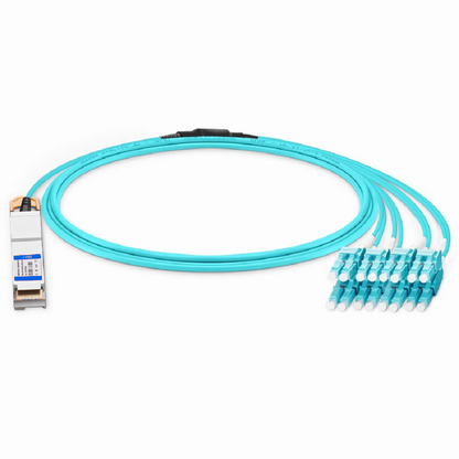 FyberOptix 15m (49ft) Generic Compatible 200G QSFP-DD 8 x 25G NRZ to 8 x 25G LC Duplex Active Optical Breakout Cable
