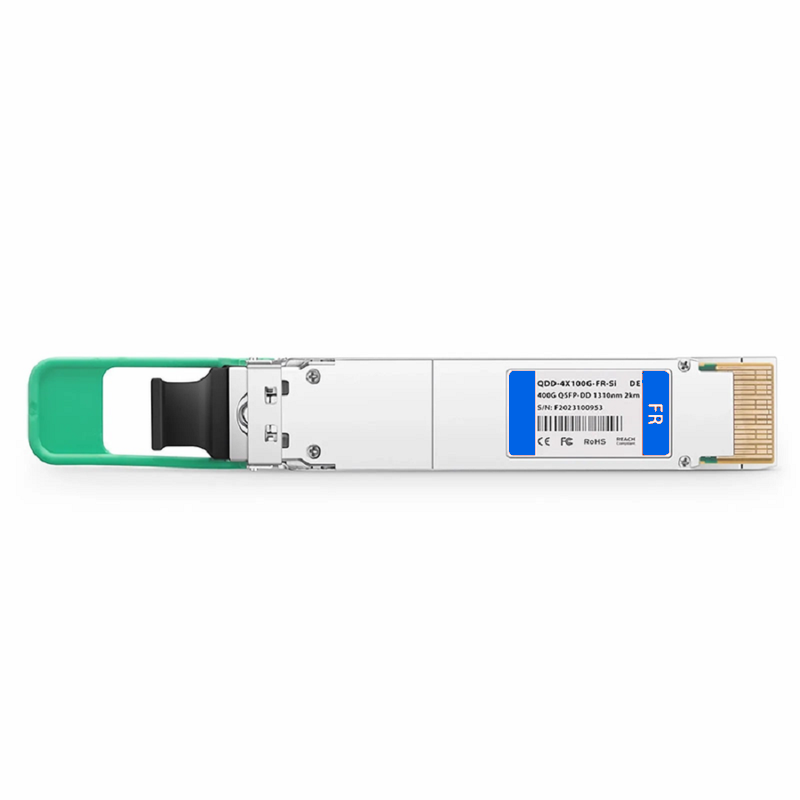 FyberOptix Generic Compatible 400GBASE-FR QSFP-DD 8 x 50G PAM4 1310nm 2km DOM MPO-12/APC SMF SiPh-Based Optical Transceiver Module, Breakout to 4 x 100G-FR