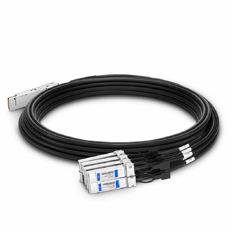 FyberOptix 2.5m (8ft) Arista Networks CAB-D-8S-400G-2.5M Compatible 400G QSFP-DD 8 x 50G PAM4 to 8 x 50G SFP56 50G PAM4 Passive Direct Attach Copper Breakout Cable