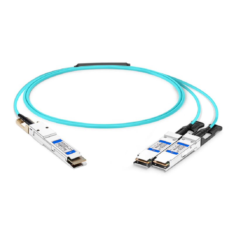 FyberOptix 2m (7ft) Arista Networks Compatible 200G QSFP56 4 x 50G PAM4 to 2 x 100G QSFP28 4 x 25G NRZ Active Optical Breakout Cable