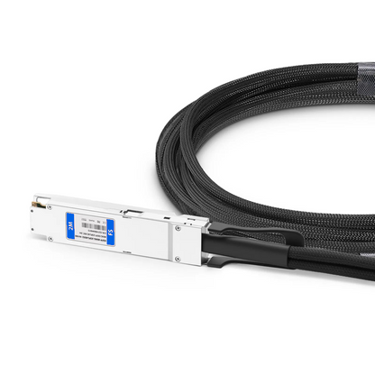 FyberOptix 2m (7ft) NVIDIA/Mellanox Compatible 800G OSFP 8 x 100G PAM4 Finned Top to 2 x 400G OSFP 4 x 100G PAM4 Flat Top Ethernet Active Electrical Copper Breakout Cable