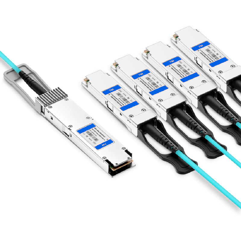 FyberOptix 2m (7ft) Arista Networks Compatible 400G QSFP-DD 8 x 50G PAM4 to 4 x 100G QSFP28 4 x 25G NRZ Active Optical Breakout Cable