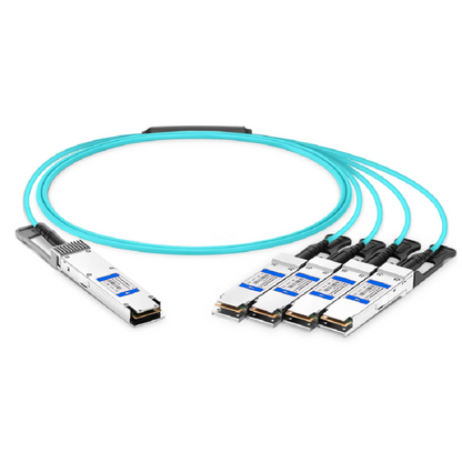 FyberOptix 7m (23ft) Arista Networks Compatible 400G QSFP-DD 8 x 50G PAM4 to 4 x 100G QSFP28 4 x 25G NRZ Active Optical Breakout Cable