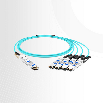 FyberOptix 3m (10ft) Juniper Networks QDD-4X100G-AOC-3M Compatible 400G QSFP-DD 8 x 50G PAM4 to 4 x 100G QSFP28 4 x 25G NRZ Active Optical Breakout Cable
