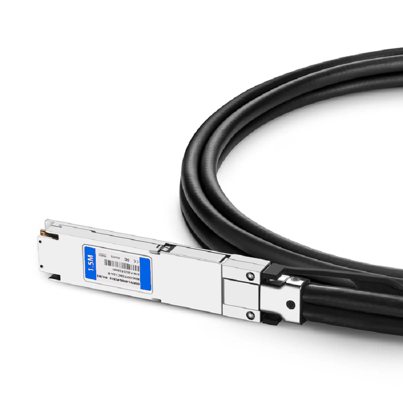 FyberOptix 1.5m (5ft) NVIDIA/Mellanox MCP4Y10-N01A-FLT Compatible 800G OSFP 8 x 100G PAM4 Flat Top Ethernet Passive Direct Attach Copper Twinax Cable