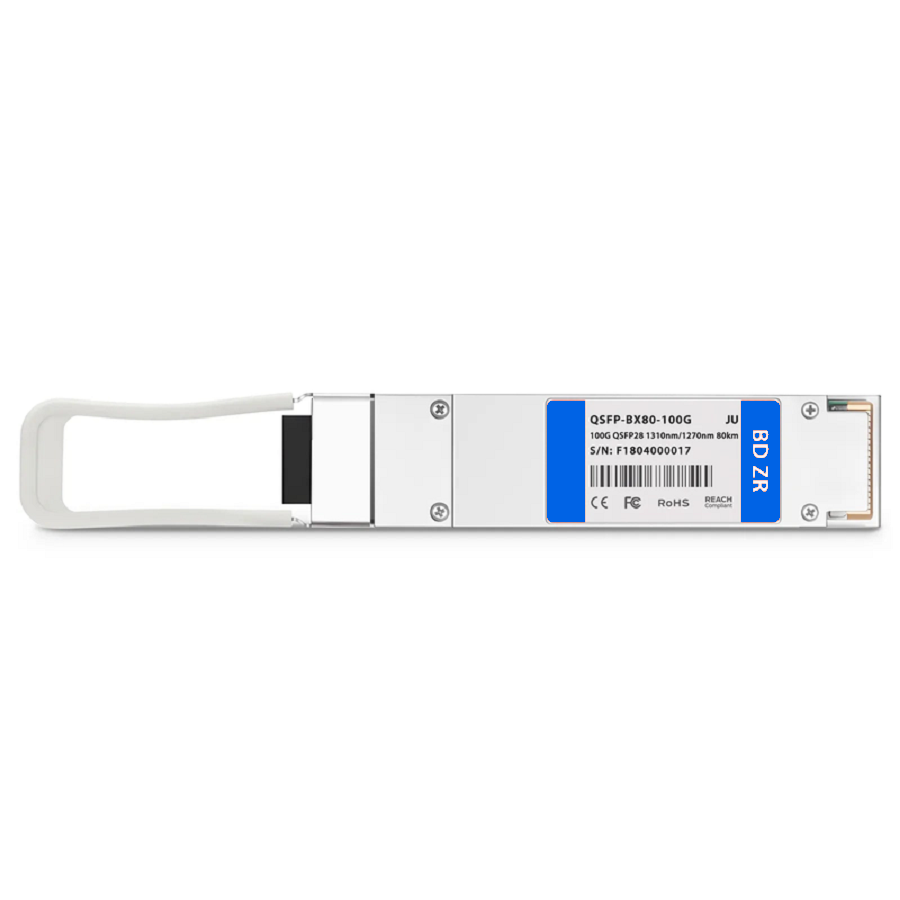 FyberOptix Juniper Networks Compatible 100GBASE-BX80-D QSFP28 BiDi 4 x 25G NRZ 1310nm-TX/1270nm-RX 80km DOM Simplex LC/UPC SMF Optical Transceiver Module