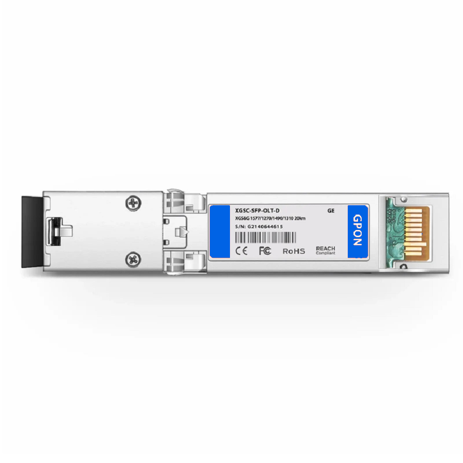 FyberOptix Generic Compatible XGS-PON&GPON Combo OLT SFP+ 1577nm-TX/1270nm-RX and 1490nm-TX/1310nm-RX Class D 20km DOM Simplex SC/UPC SMF Optical Transceiver Module