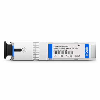 FyberOptix Generic Compatible XGPON ONU SFP+ 1270nm-TX/1577nm-RX 2.488G-TX/9.953G-RX Class N2 20km DOM Simplex SC/UPC SMF Optical Transceiver Module (Industrial)