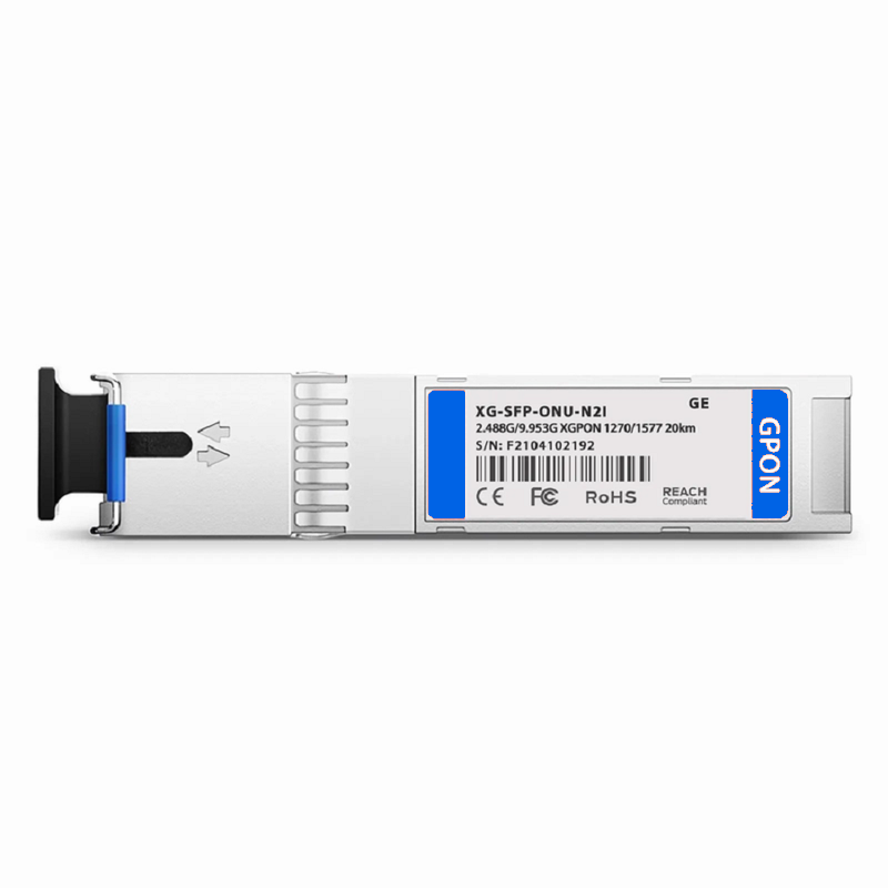 FyberOptix Generic Compatible XGPON ONU SFP+ 1270nm-TX/1577nm-RX 2.488G-TX/9.953G-RX Class N2 20km DOM Simplex SC/UPC SMF Optical Transceiver Module (Industrial)