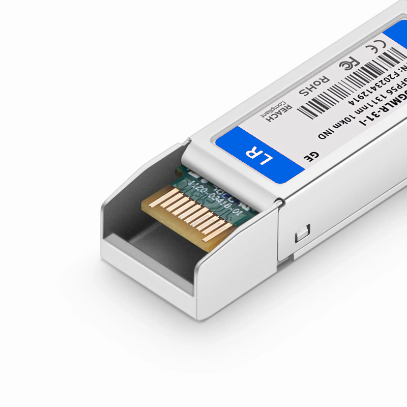 FyberOptix Generic Compatible SFP56 10/25/50GBASE-LR 1311nm 10km DOM Duplex LC/UPC SMF Optical Transceiver Module for 5G Wireless (Industrial)
