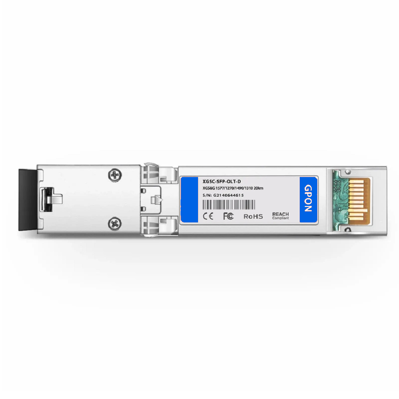 FyberOptix HW OSGXGSD01 Compatible XGS-PON&GPON Combo OLT SFP+ 1577nm-TX/1270nm-RX and 1490nm-TX/1310nm-RX Class D 20km DOM Simplex SC/UPC SMF Optical Transceiver Module