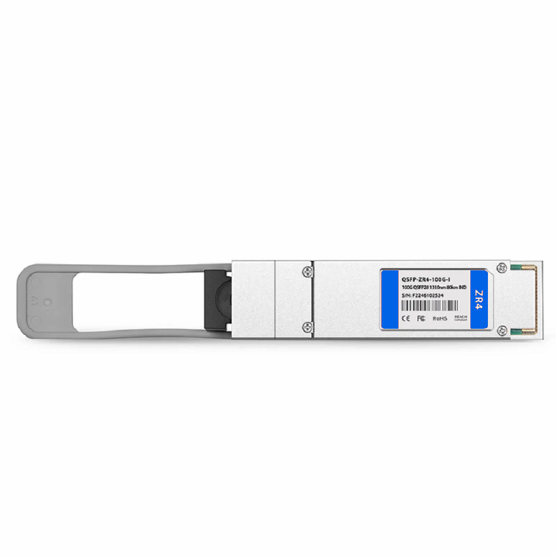 FyberOptix Brocade Compatible 100GBASE-ZR4 QSFP28 4 x 25G NRZ 1310nm 80km DOM Duplex LC/UPC SMF Optical Transceiver Module (Industrial)