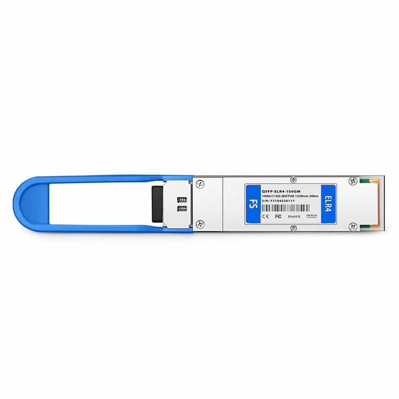 FyberOptix Cisco Compatible 100GBASE-LR4 and 112GBASE-OTU4 QSFP28 Dual Rate 4 x 25G NRZ 1310nm 20km DOM Duplex LC/UPC SMF Optical Transceiver Module