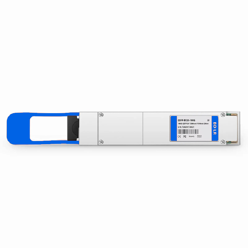 FyberOptix Cisco Compatible 100GBASE-BX20-D QSFP28 BiDi 4 x 25G NRZ 1310nm-TX/1280nm-RX 20km DOM Simplex LC/UPC SMF Optical Transceiver Module