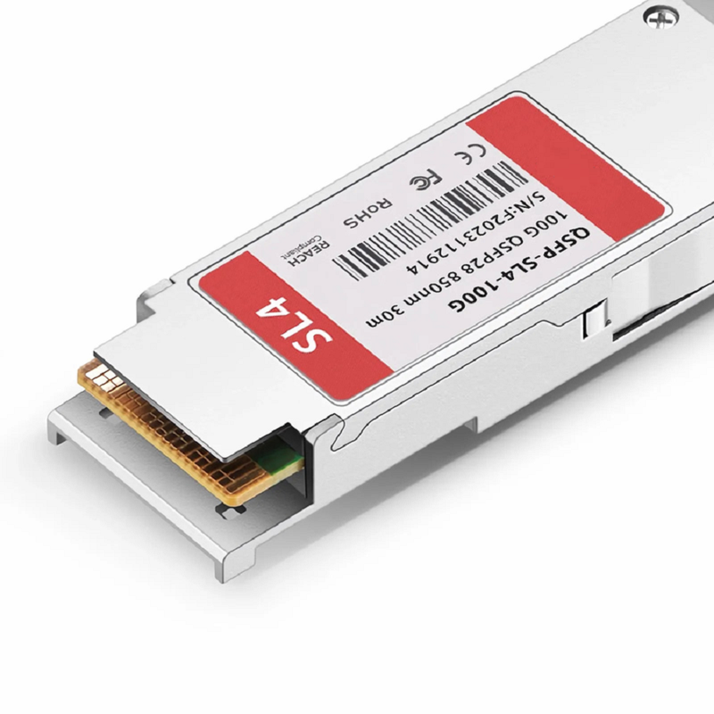 FyberOptix Cisco QSFP-100G-SL4 Compatible 100GBASE-SL4 QSFP28 4 x 25G NRZ 850nm 30m DOM MPO-12/UPC MMF Optical Transceiver Module, Breakout to 4 x 25G-SR