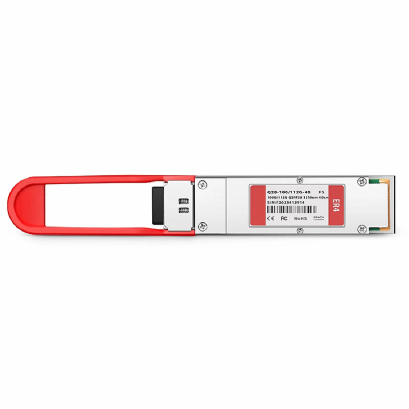 FyberOptix 100GBASE-ER4 and 112G OTU4 QSFP28 Dual Rate 4 x 25G NRZ 1310nm 40km DOM Duplex LC/UPC SMF Optical Transceiver Module for FS Switches