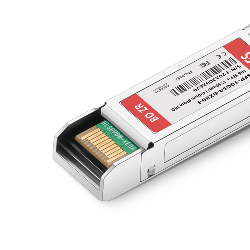 FyberOptix Cisco SFP-10G-BX80D-I Compatible 10GBASE BiDi SFP+ 1550nm-TX/1490nm-RX 80km DOM Simplex LC/UPC SMF Optical Transceiver Module (Industrial)